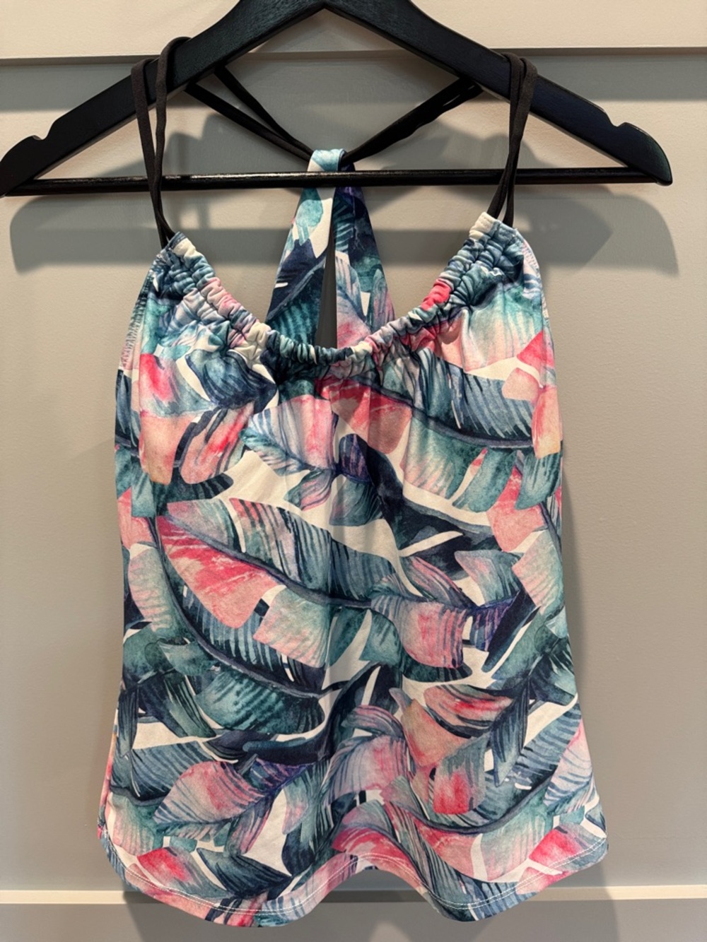 next Tropical Leaf Swim Top- Blue, Pink & White